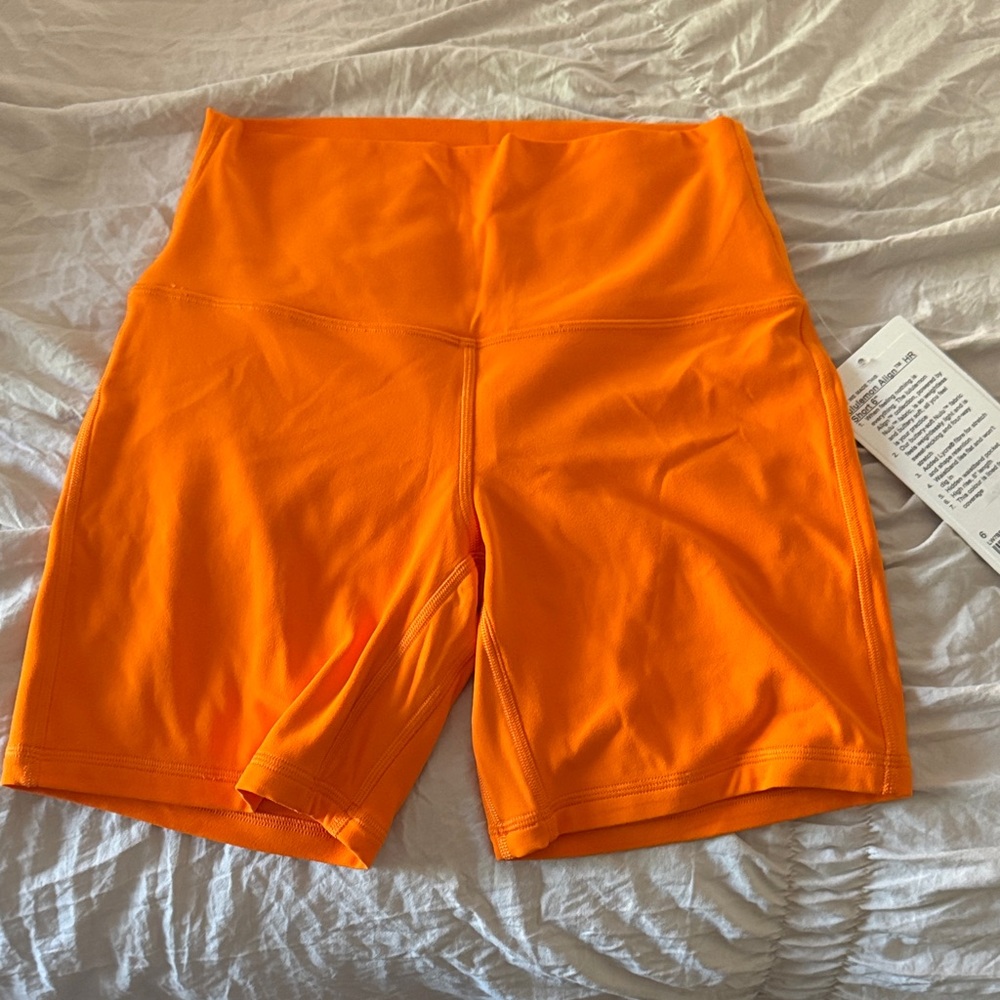 Lululemon Athletica Bright Orange Bike Shorts
